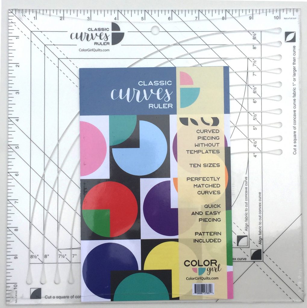Classic Curves Ruler by color girl quilts Sharon McConnell, quilting ruler for curved piecing