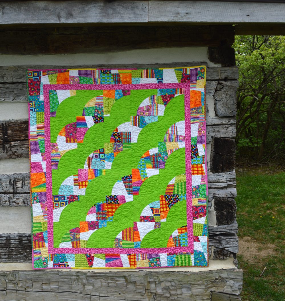 crazy curves quilt by Sharon McConnell Color Girl Quilts