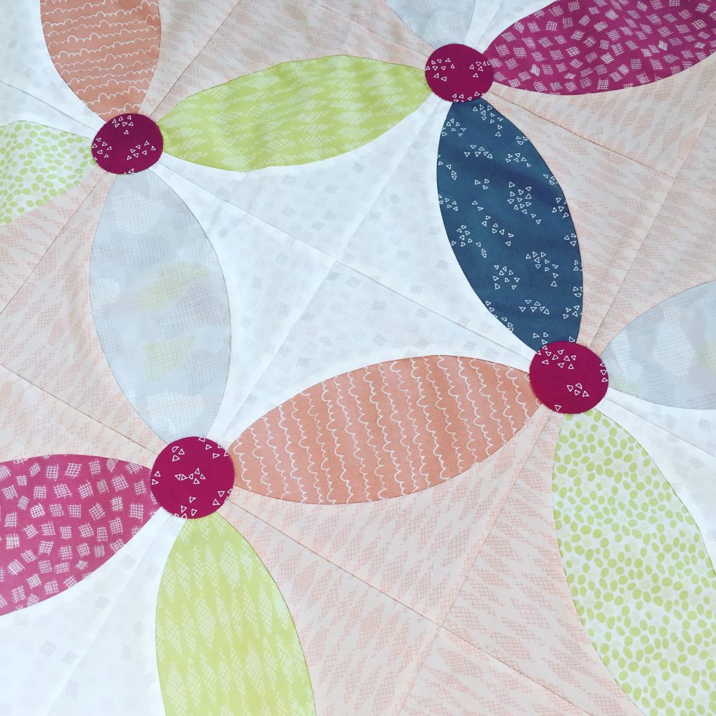Picnic Quilt with Improv Fabrics by Benartex Fabrics. Pattern by Sharon McConnell with Classic Curves Ruler