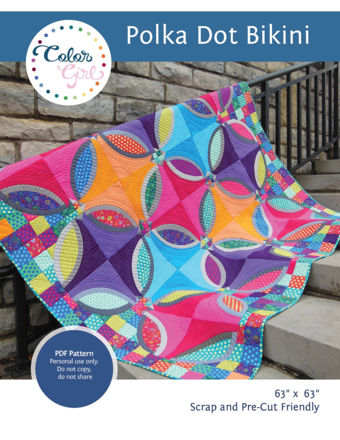 Polka dot bikini quilt pattern by color girl quilts
