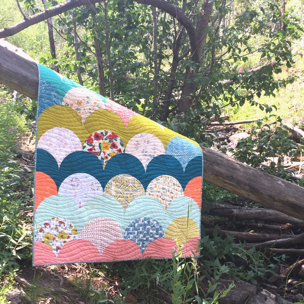 Mermaid quilt pattern with curved piecing using the Classic Curves Ruler by Color Girl quilts