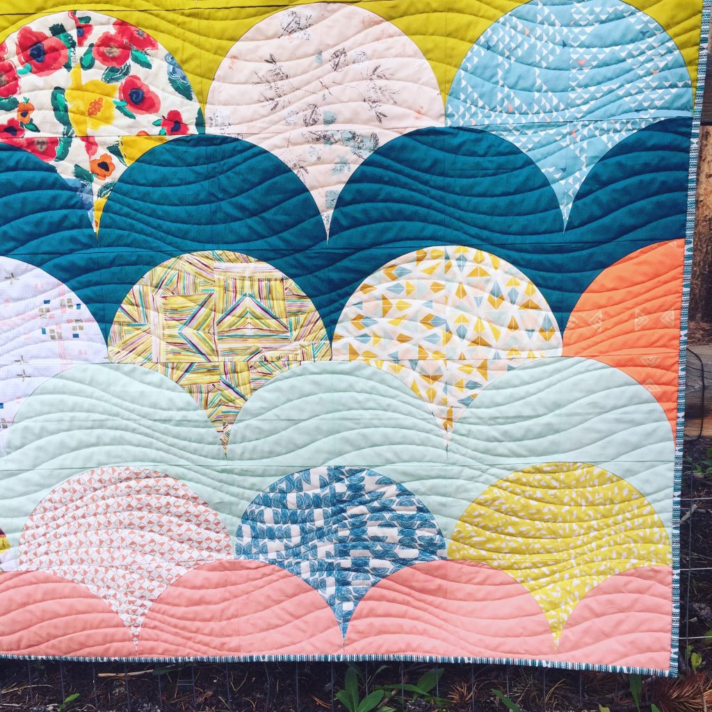 Mermaid quilt pattern with curved piecing using the Classic Curves Ruler by Color Girl quilts