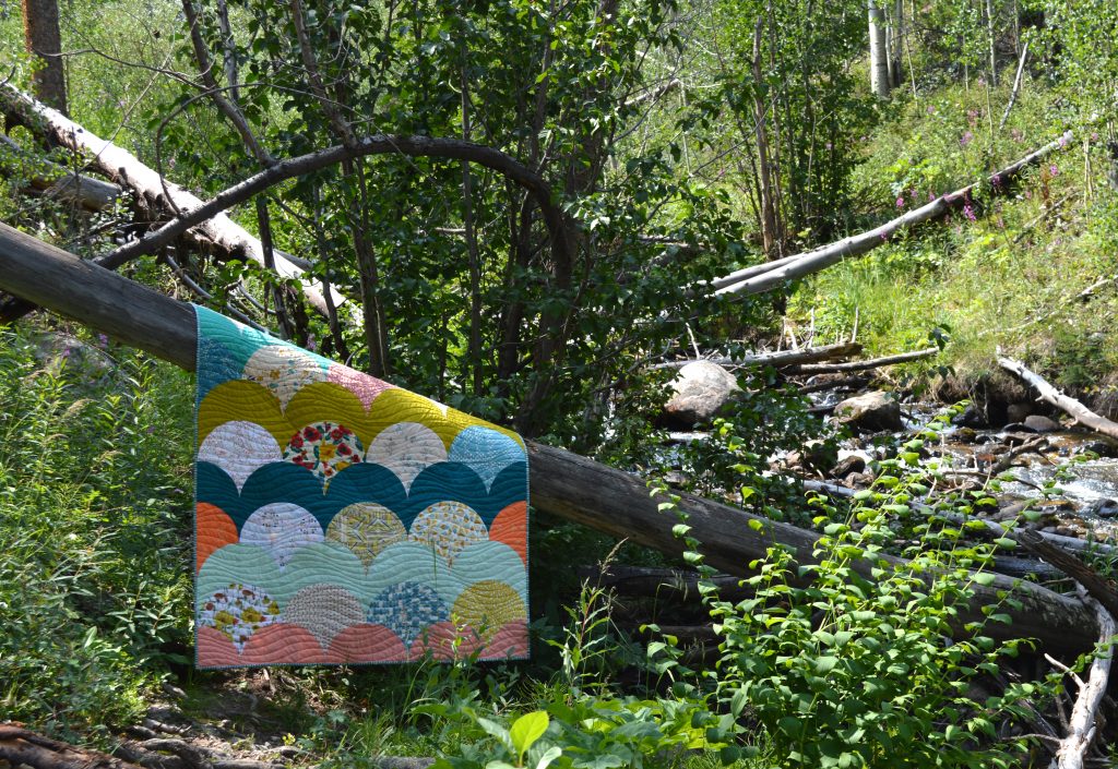 Mermaid quilt pattern with curved piecing using the Classic Curves Ruler by Color Girl quilts