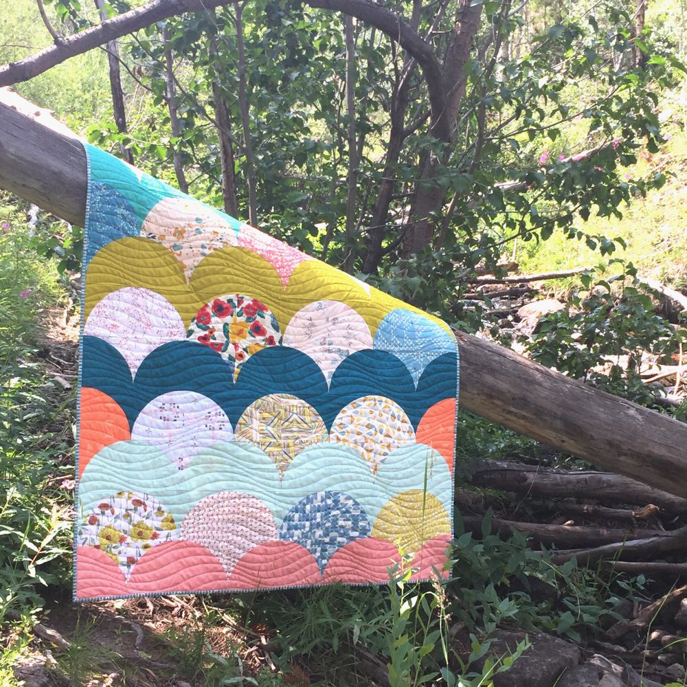 Mermaid quilt pattern with curved piecing using the Classic Curves Ruler by Color Girl quilts