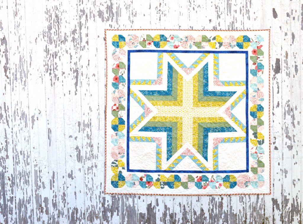 Pixie medallion quilt, small version using Bountiful fabrics by Art Gallery Fabrics. pattern by Color Girl Quilts