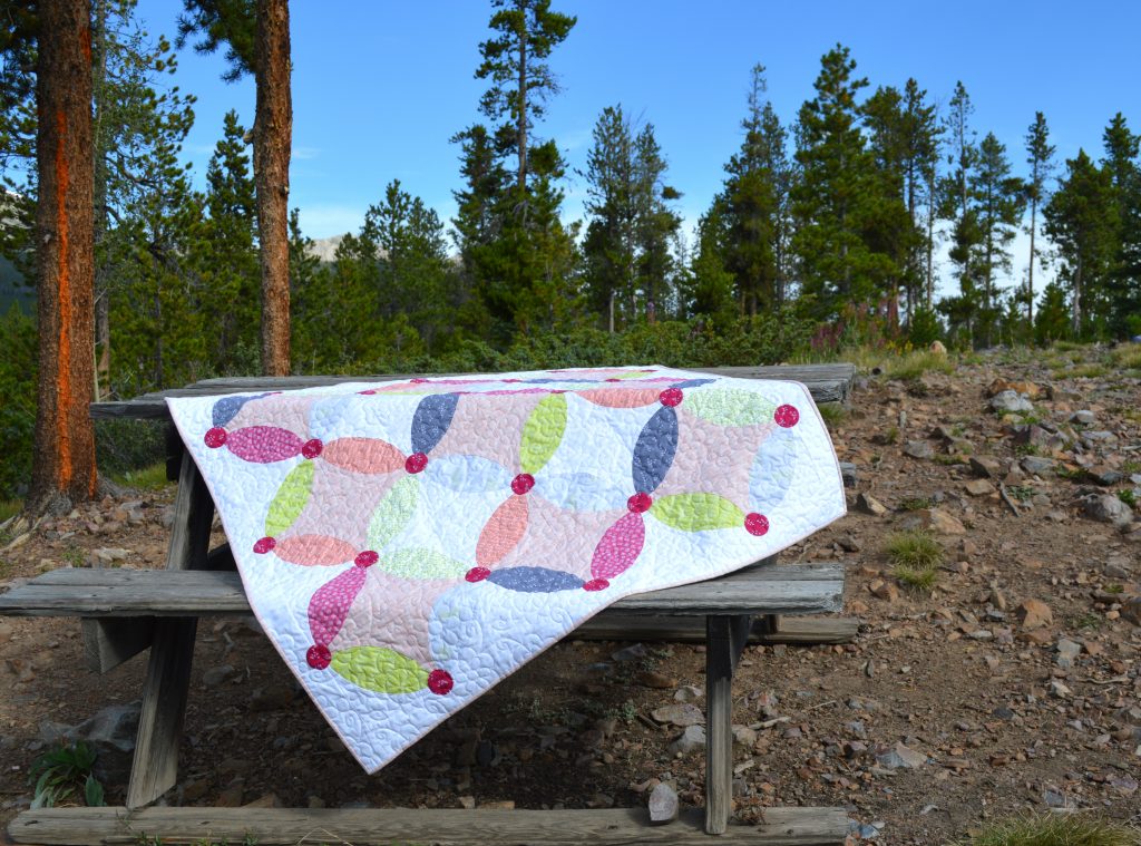 Picnic Quilt pattern by Color Girl, curved piecing quilt with the Classic Curves Ruler. Modern Orange Peel quilt