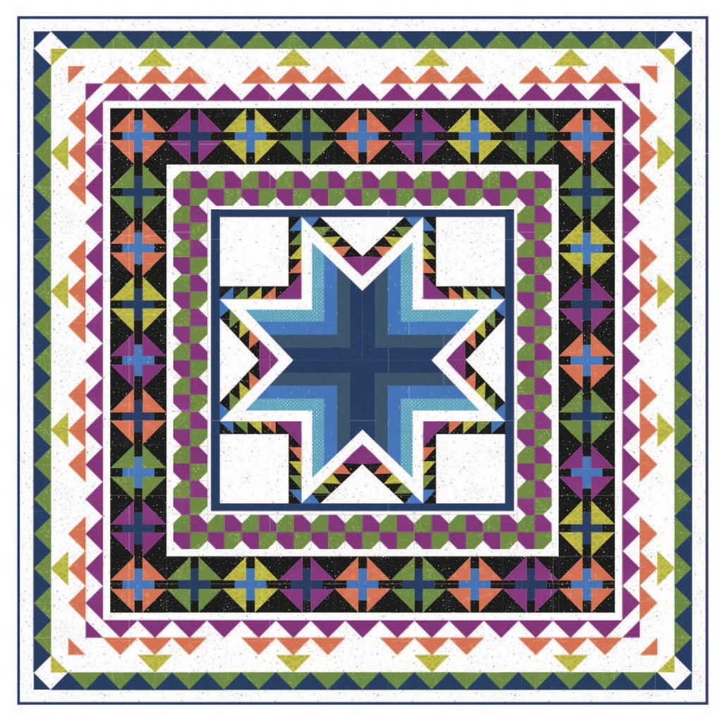 Pixie Medallion quilt pattern by Color Girl quilts in Indah batiks by Hoffman Fabrics