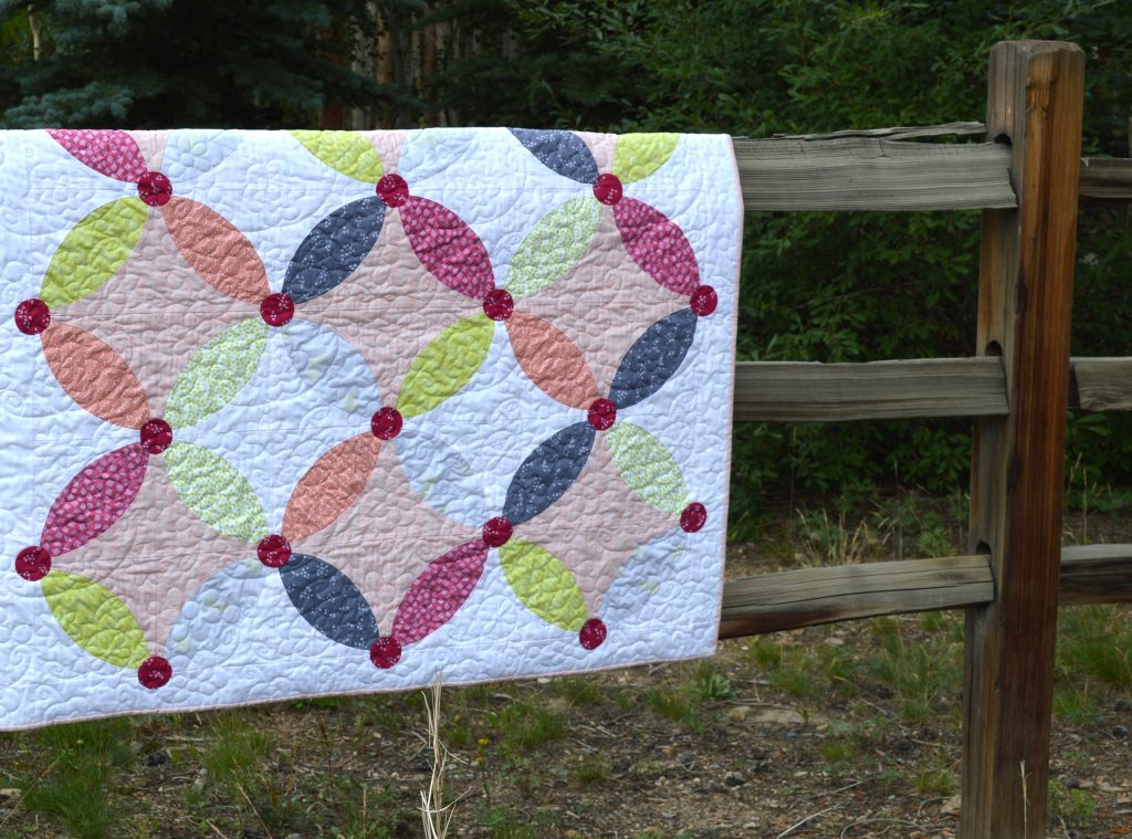 Picnic Quilt pattern by Color Girl, curved piecing quilt with the Classic Curves Ruler. Modern Orange Peel quilt