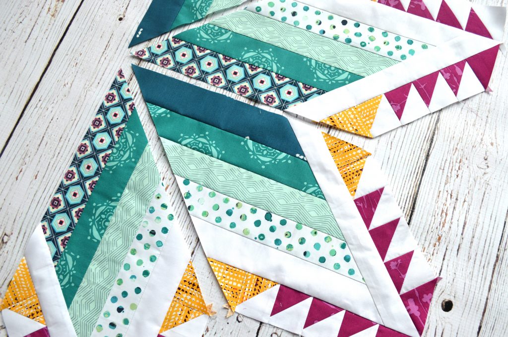 Pixie Medallion quilt pattern, sewing the center feather star quilt block with Art Gallery Fabrics 