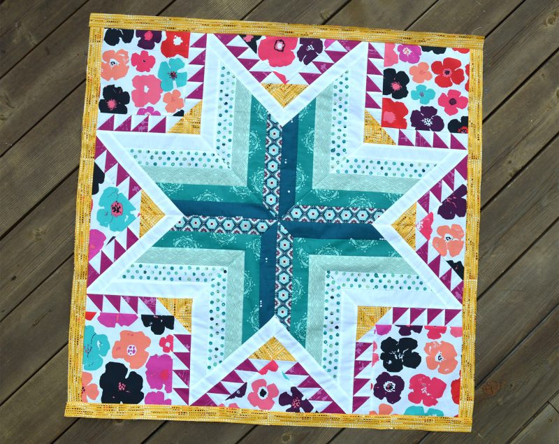 Pixie Medallion quilt, center feather star by Color Girl Quilts, Sharon McConnell