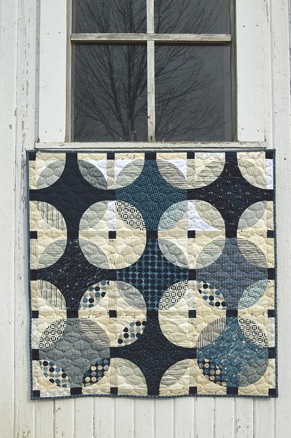 Indigo quilt pattern, with curved piecing using the Classic Curves Ruler by Color Girl Quilts