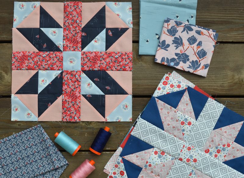 Art Gallery Fabrics, traditional quilt block, free tutorial for Jack in the Box quilt block
