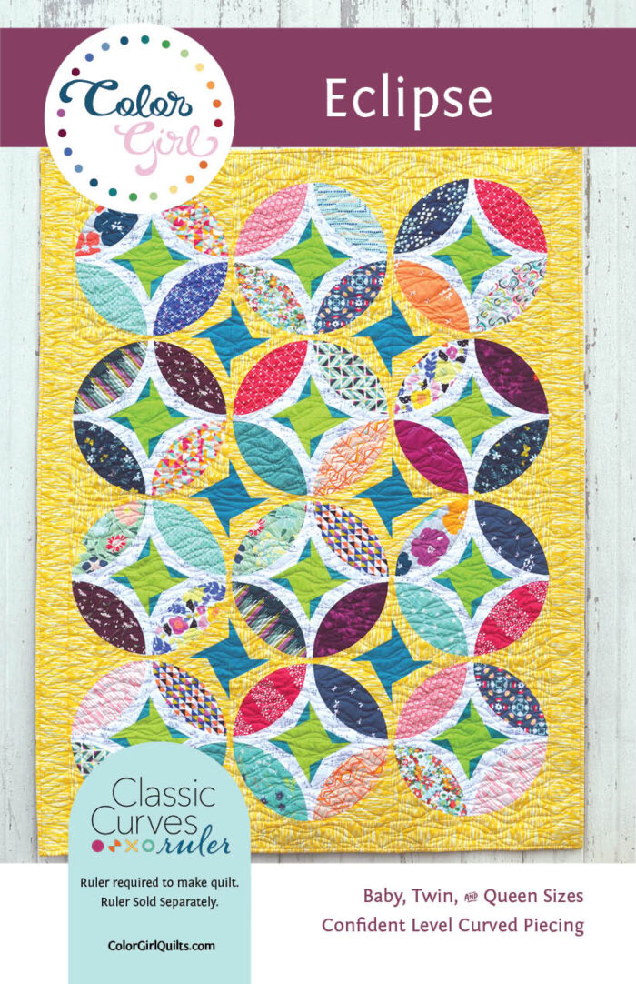 Eclipse quilt by Color girl Quilts, curved piecing with classic curves ruler