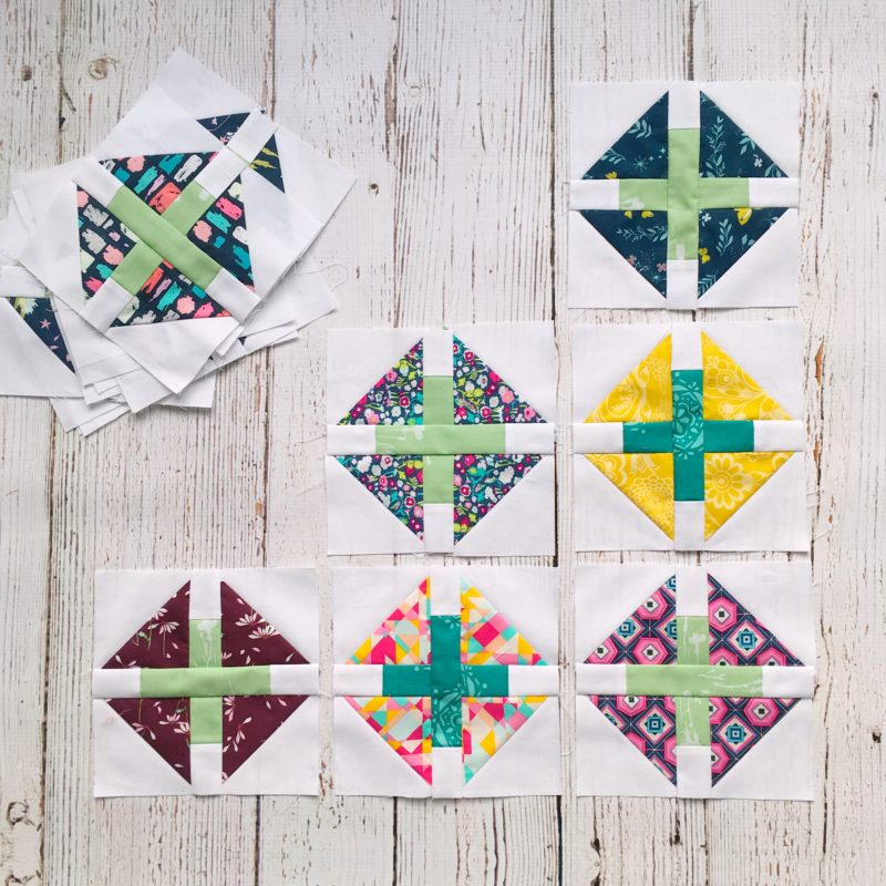 Shoo fly blocks for Pixie Medallion quilt. Pattern by Sharon McConnell