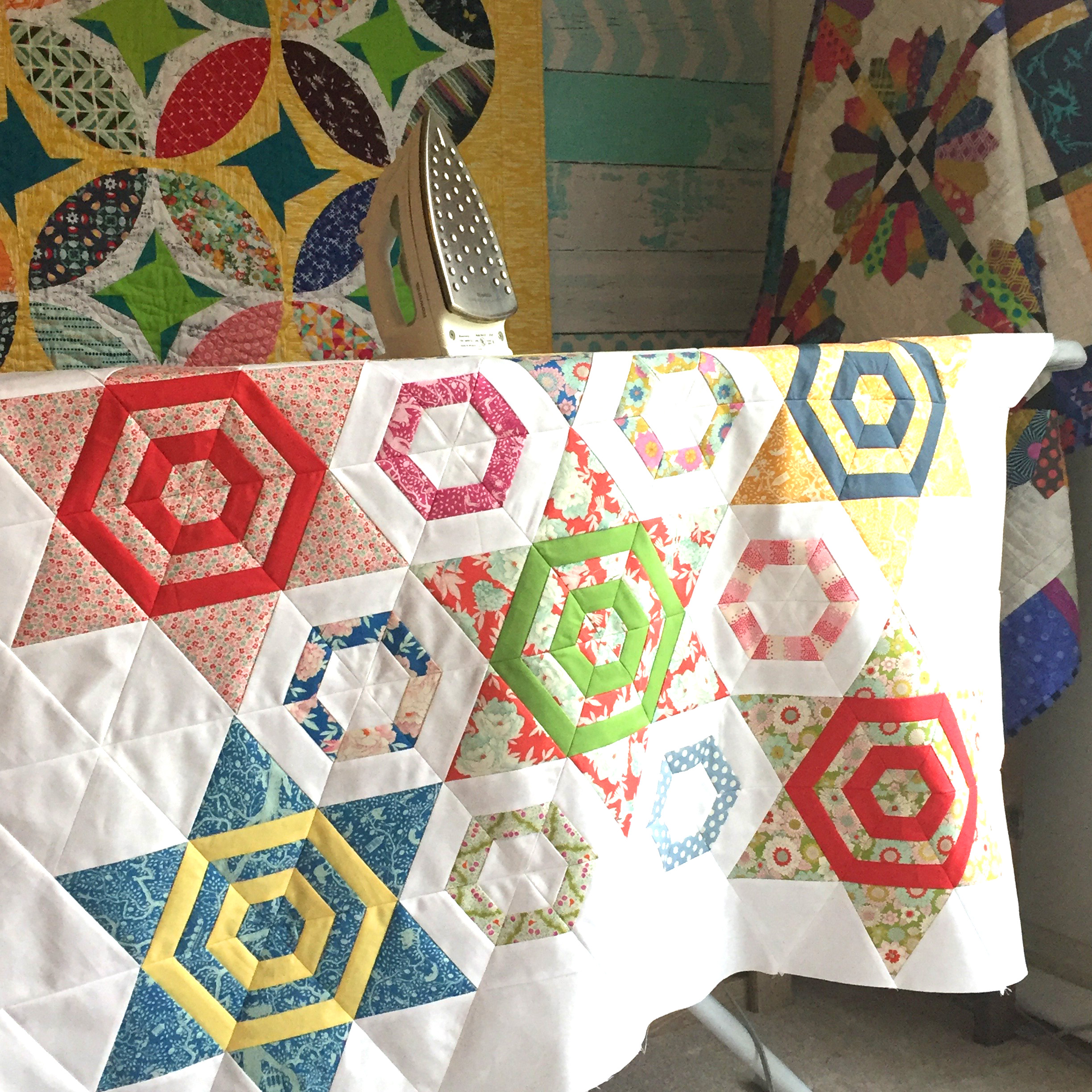 Aurora Quilt pattern by Color Girl, made with Tilda Lemon Tree fabrics