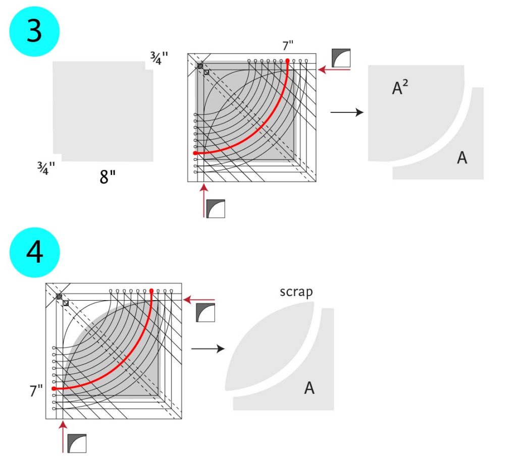 Free quilt pattern, dollhouse quilt with curved piecing with the Classic curves ruler, color girl quilts