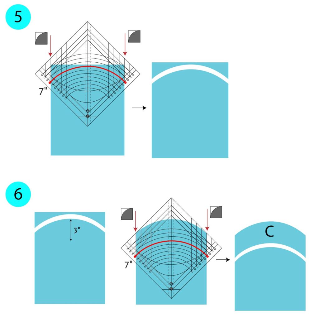 Free quilt pattern, dollhouse quilt with curved piecing with the Classic curves ruler, color girl quilts