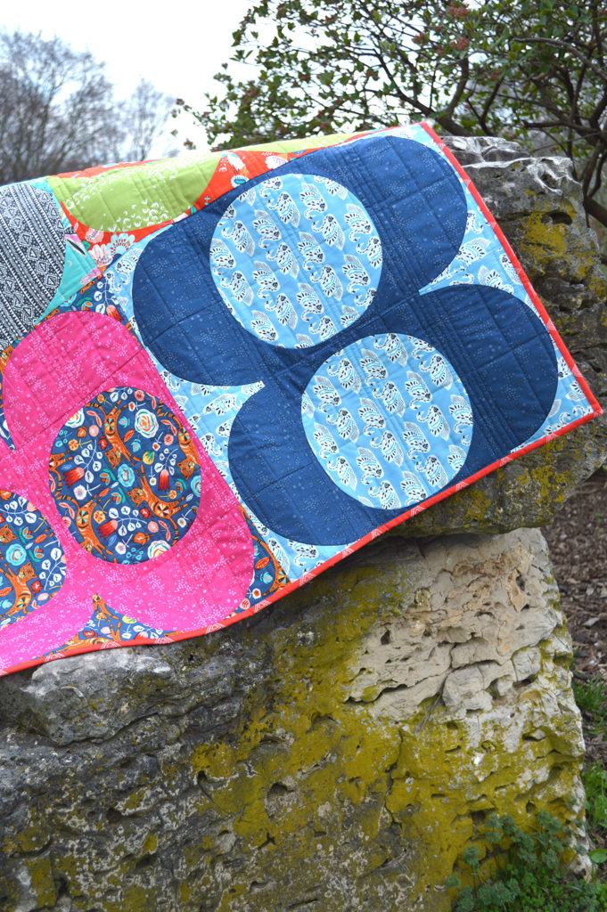 Talin fabrics by Art Gallery Fabrics, quilt with curved piecing by Sharon McConnell Color Girl quilts