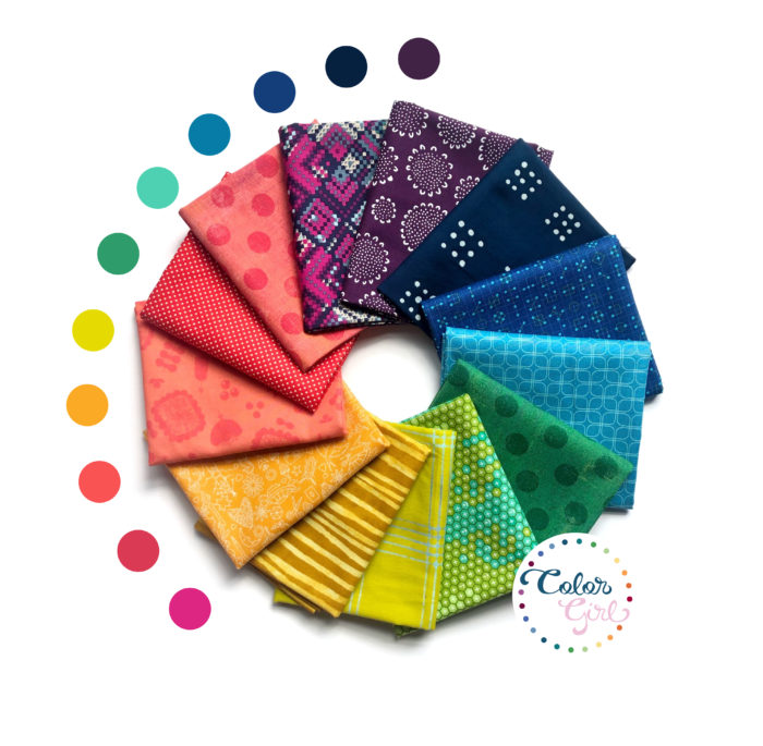 rainbow prints fat quarter bundle sold by Color Girl Quilts