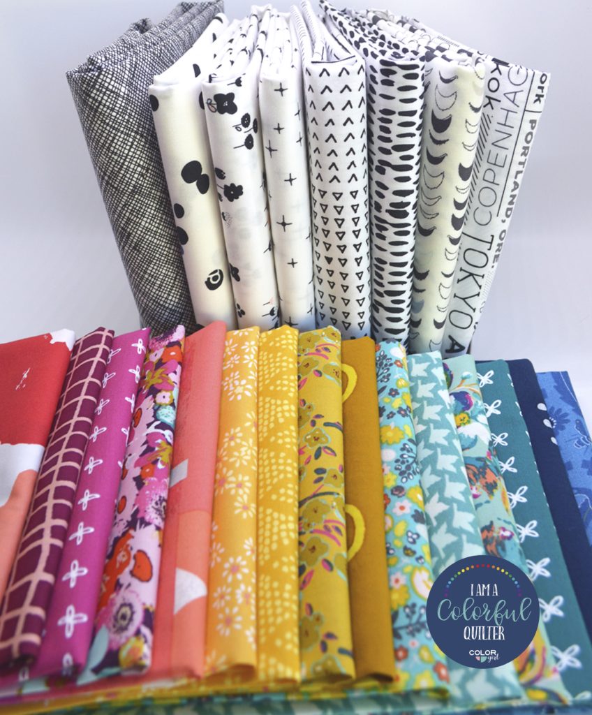 Whimsy Garden quilt pattern kit with fabric sold by Color Girl Quilts