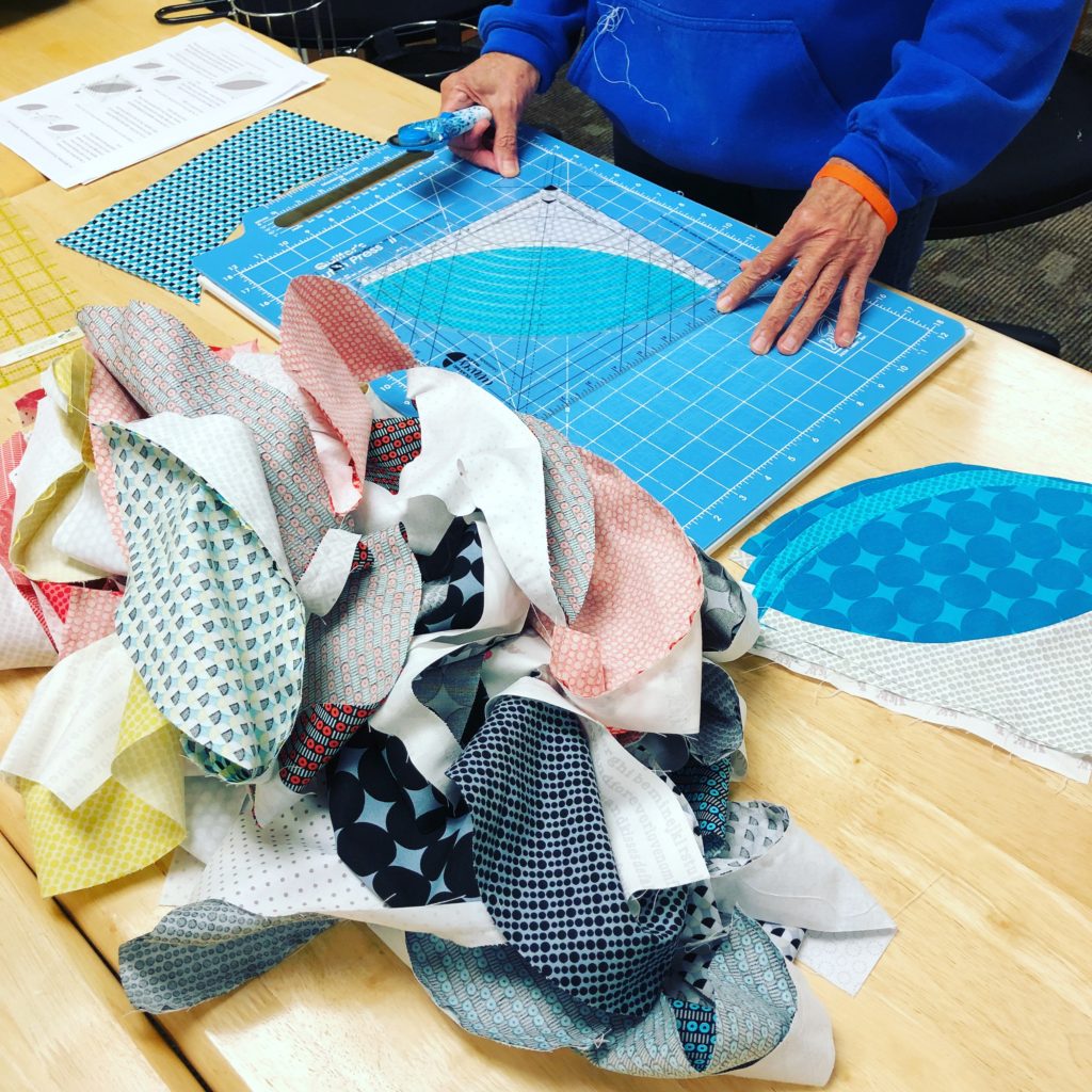 UpperCase fabric by Windham fabrics quilting with the Classic Curves Ruler