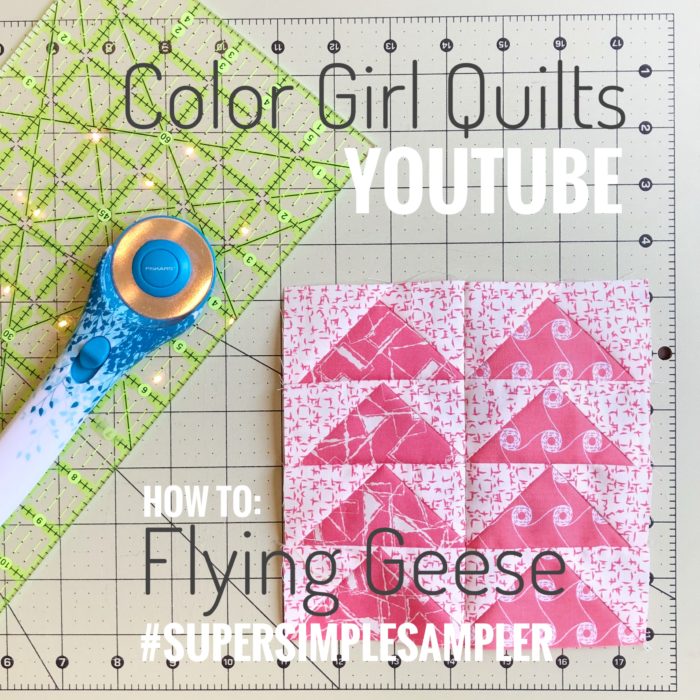 How to sew flying geese units for quilts, video tutorial by Color Girl Quilts