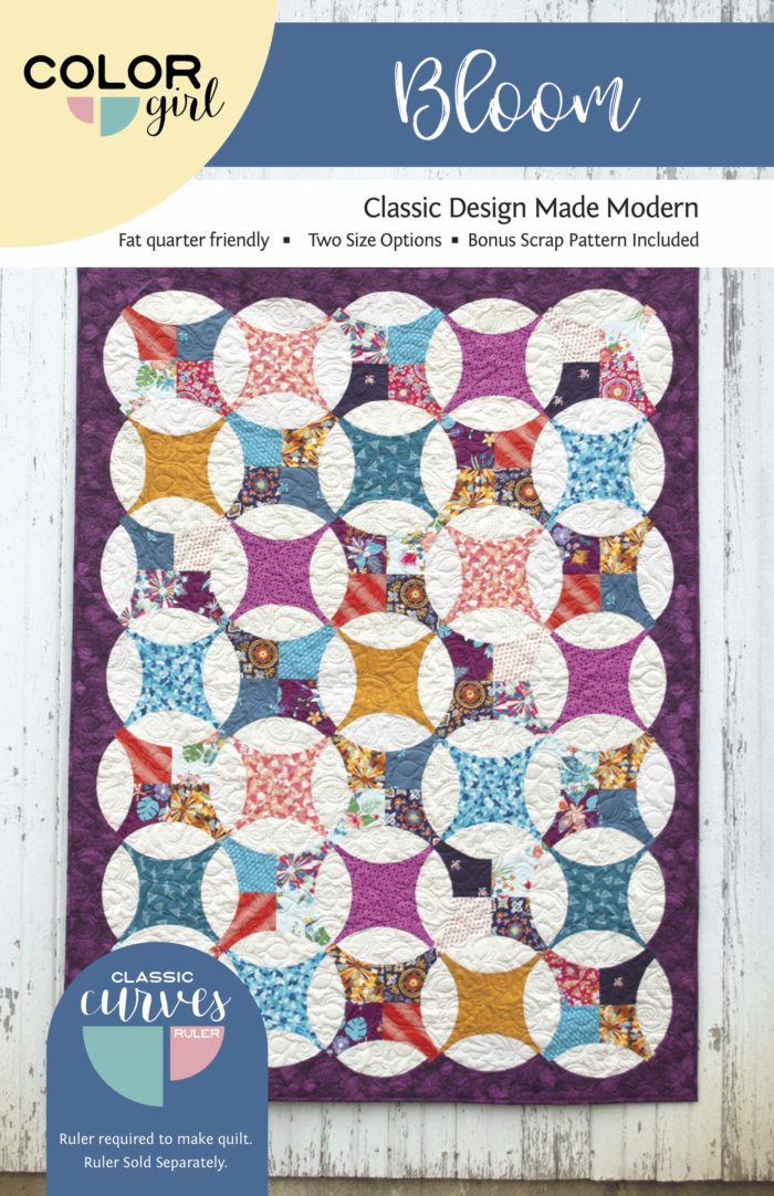 Bloom quilt pattern for the Classic Curves Ruler by Color Girl Quilts