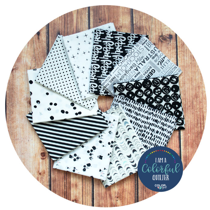 Black and white fabric sold by Color girl quilts