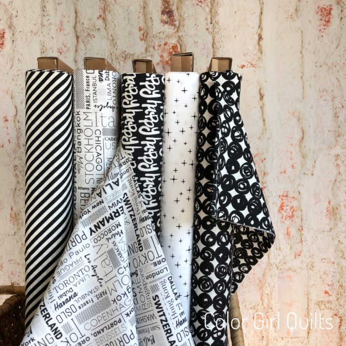Black and white fabric sold by Color Girl Quilts