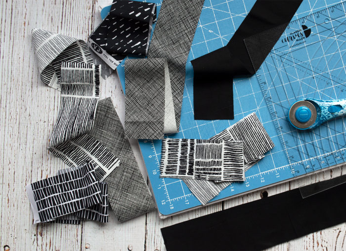 black and white quilt in progress by Color Girl Quilts