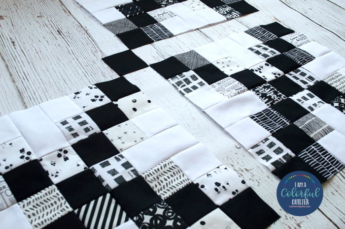 irish chain quilt block by Color girl Quilts with tutorial