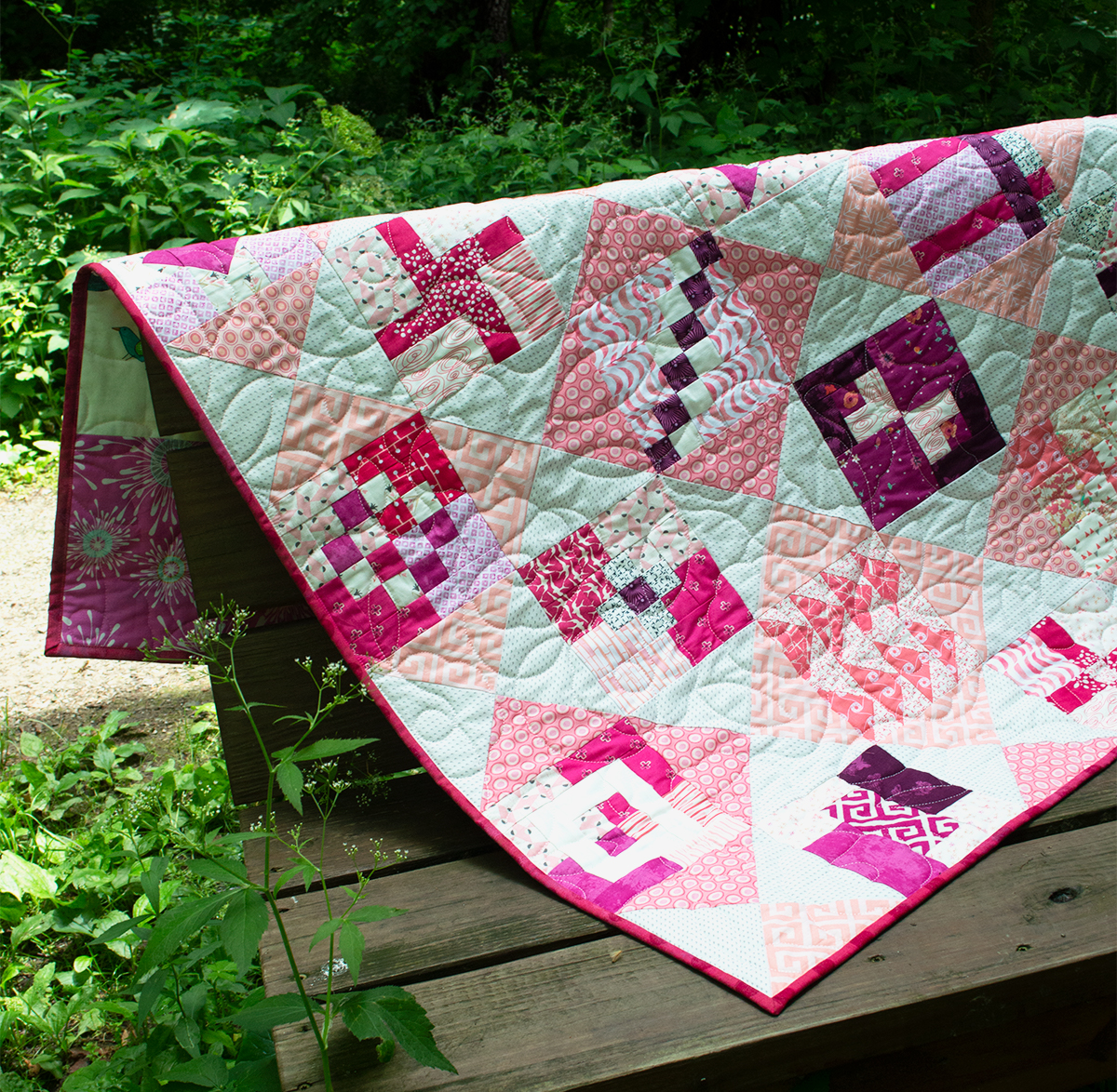 easy modern sampler quilt free pattern by Color girl Quilts