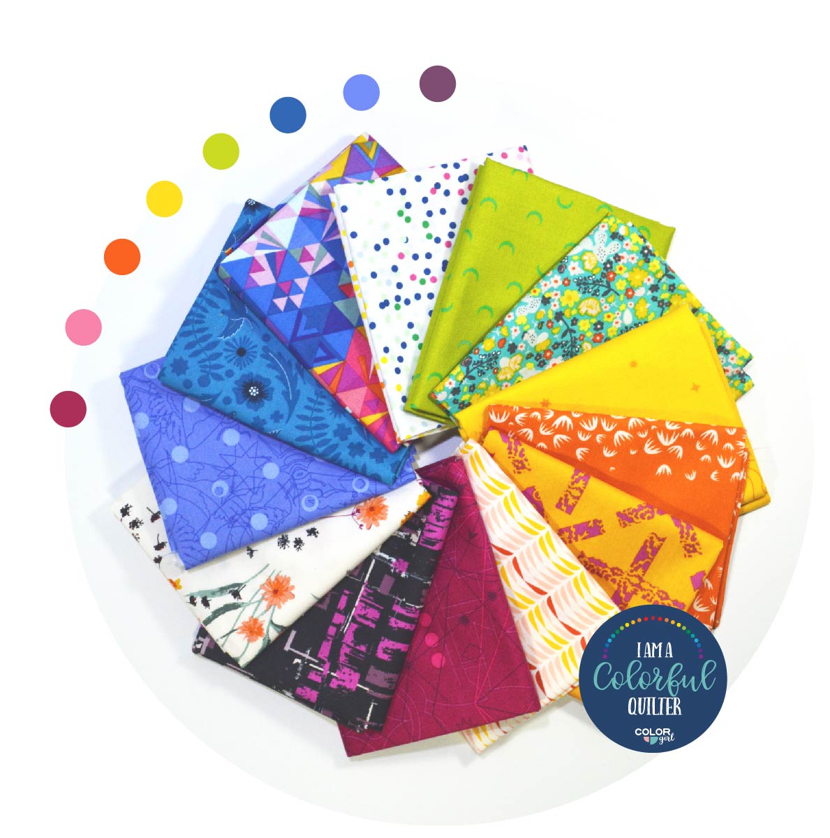Bright fabric bundle sold by Color Girl Quilts