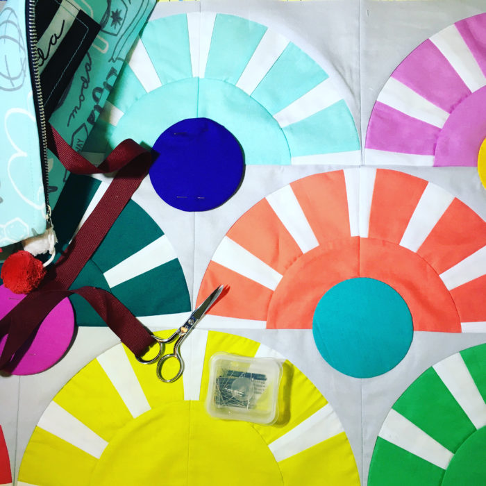 Sunbeam quilt with Classic curves Ruler and paper piecing by Color girl Quilts