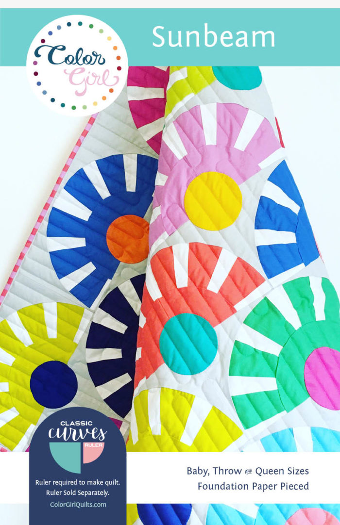 Sunbeam quilt pattern for Classic Curves Ruler by Color Girl Quilts