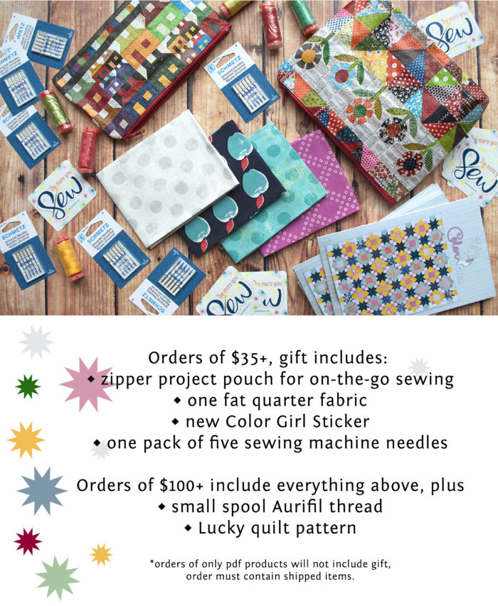 Color Girl Quilts free gift with purchase