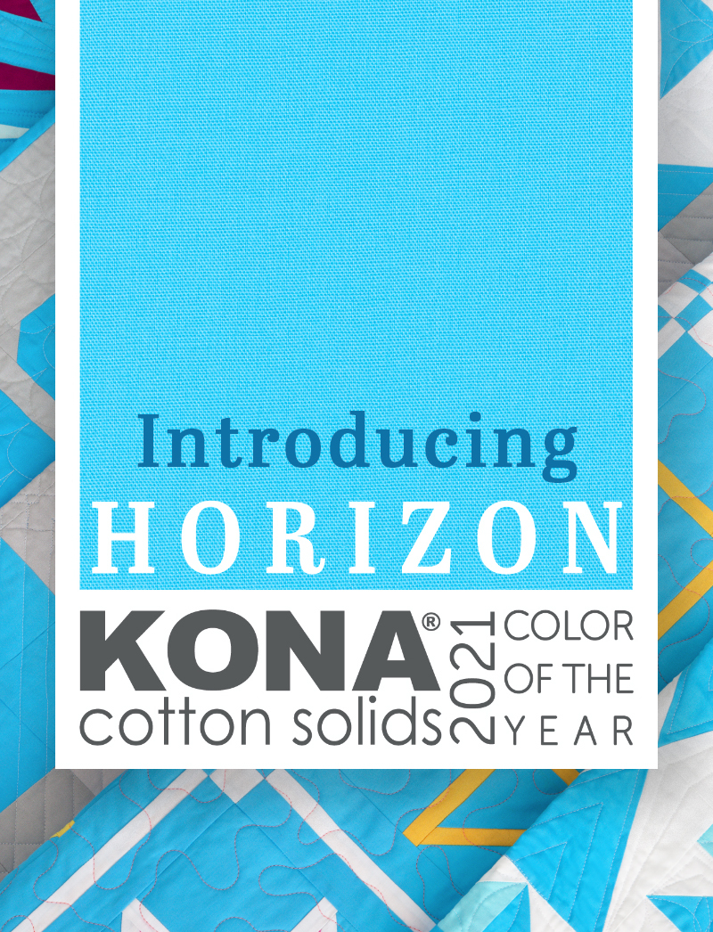 Kona cotton color of the year horizon with coordinating fabrics by color girl quilts