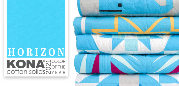 Kona cotton color of the year horizon with coordinating fabrics by color girl quilts