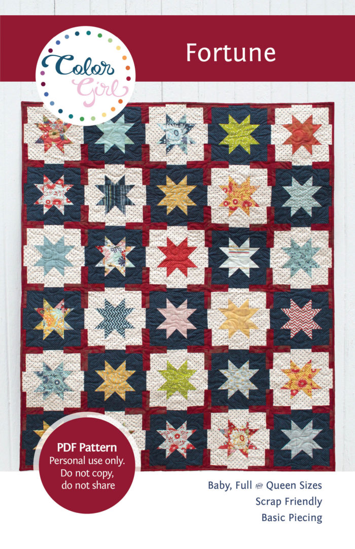 Fortune star quilt pattern by Color girl Quilts