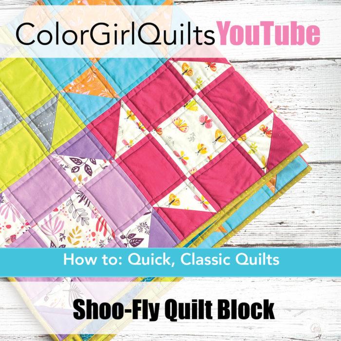 Shoo fly quilt block tutorial video by Color Girl Quilts