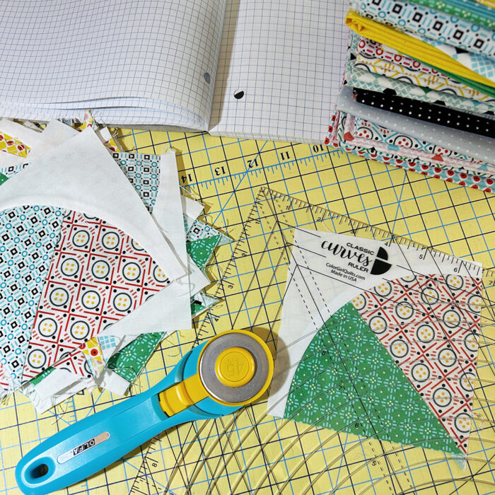 easy curved piecing quilt by Color girl quilts with Classic curves Ruler