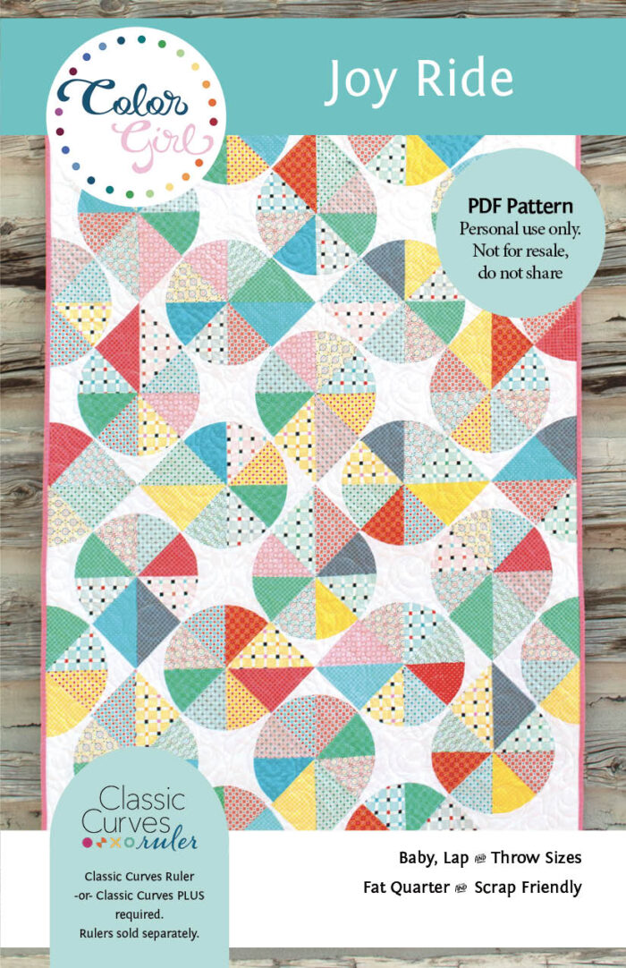 joy ride quilt pattern for Classic Curves Ruler by Color Girl Quilts