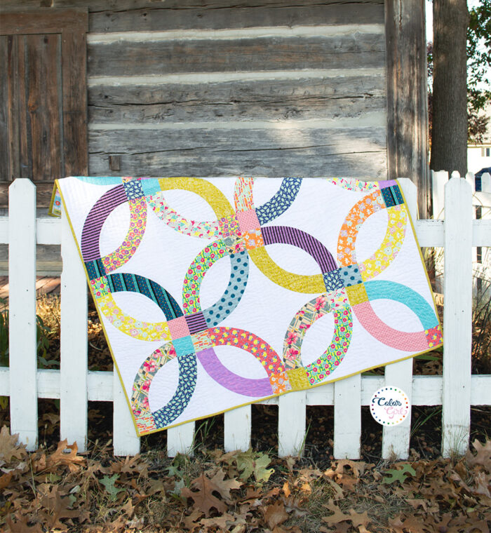 modern double wedding ring quilt pattern by Color Girl Quilts