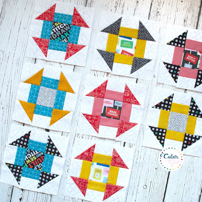 scrappy star quilt blocks by Color Girl Quilts