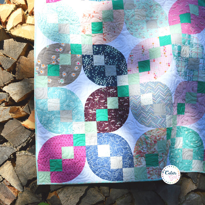 flora quilt pattern for classic curves ruler by Color girl quilts