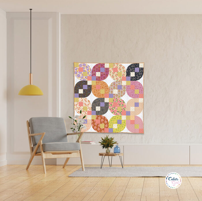flora quilt pattern for classic curves ruler by Color girl quilts