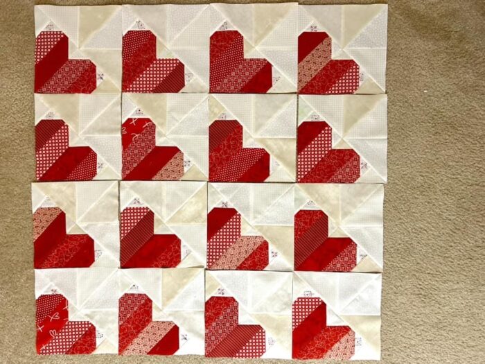 blessed heart quilt pattern for scraps by Color girl quilts