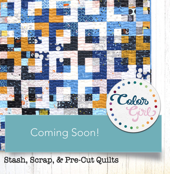 square off quilt pattern by Color Girl Quilts for 10" squares and scrap fabrics